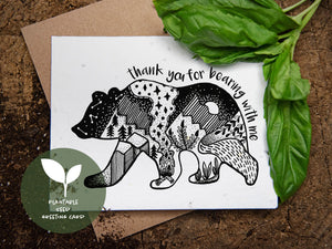 Thank You For Bearing With Me; Plantable Seed Greeting Card - Mountain Mornings - Plantable Greeting Cards