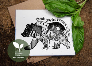 Thank You For Bearing With Me; Plantable Seed Greeting Card - Mountain Mornings - Plantable Greeting Cards