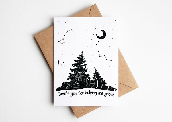 Thank You For Helping Me Grow; Greeting Card - Mountain Mornings - Greeting Card
