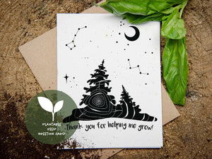 Thank You For Helping Me Grow, Plantable Seed Greeting Card - Mountain Mornings - Plantable Greeting Cards