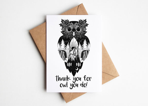 Thank You for Owl You Do, Greeting Card - Mountain Mornings - Greeting Card