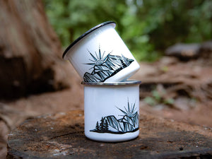 Three Sisters, Camping Mug - Mountain Mornings - Camping Mug