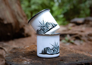 Three Sisters, Camping Mug - Mountain Mornings - Camping Mug