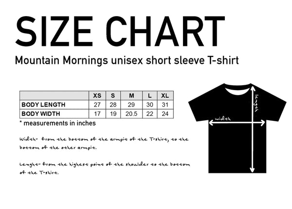 Unisex Tee, Moon and Climber - Mountain Mornings - T-Shirt