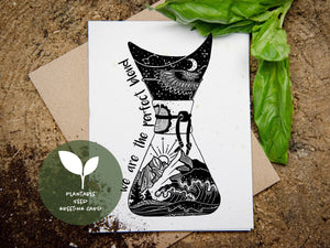 We Are The Perfect Blend, Plantable Seed Greeting Card - Mountain Mornings - Plantable Greeting Cards