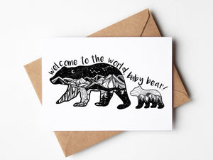 Welcome to the World, Baby Bear; Greeting Card - Mountain Mornings - Greeting Card