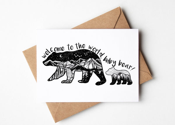 Welcome to the World, Baby Bear; Greeting Card - Mountain Mornings - Greeting Card