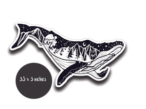 Whale Sticker - Mountain Mornings - Sticker