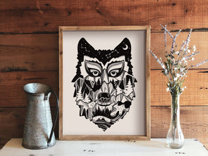Wolf Head Print - Mountain Mornings - Prints