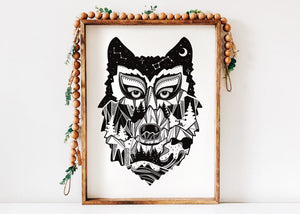 Wolf Head Print - Mountain Mornings - Prints