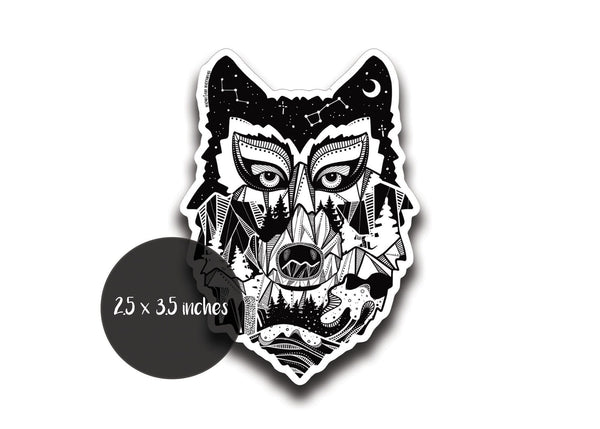 Wolf Head Sticker - Mountain Mornings - Sticker