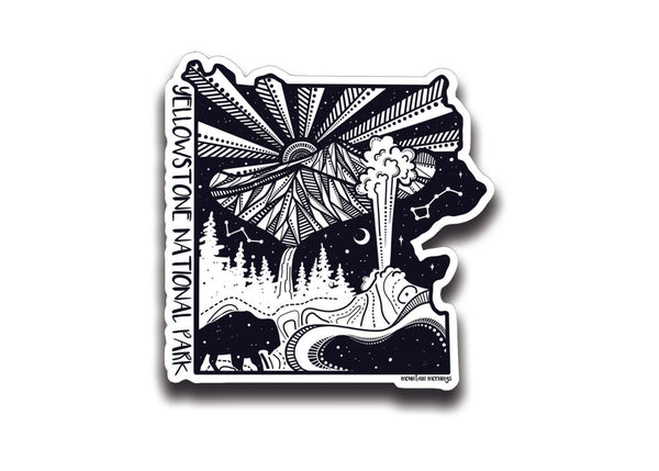 Yellowstone National Park Sticker - Mountain Mornings - Sticker