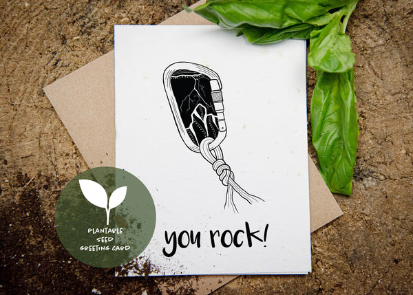 You Rock, Plantable Seed Greeting Card - Mountain Mornings - Plantable Greeting Cards