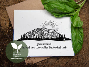You've Made It! Plantable Seed Greeting Card - Mountain Mornings - Plantable Greeting Cards