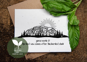You've Made It! Plantable Seed Greeting Card - Mountain Mornings - Plantable Greeting Cards